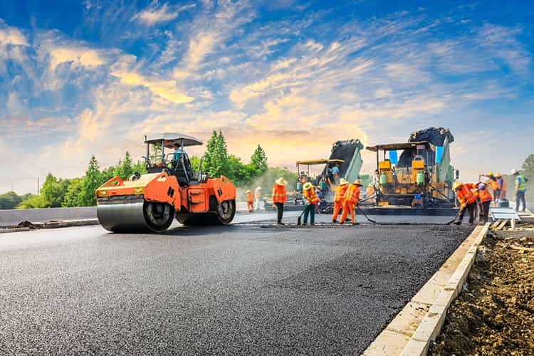 A construction project on a road